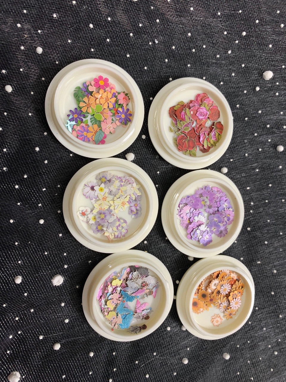 Flowers & Butterfly Mix Nail Art Decal (set of 6) Na027