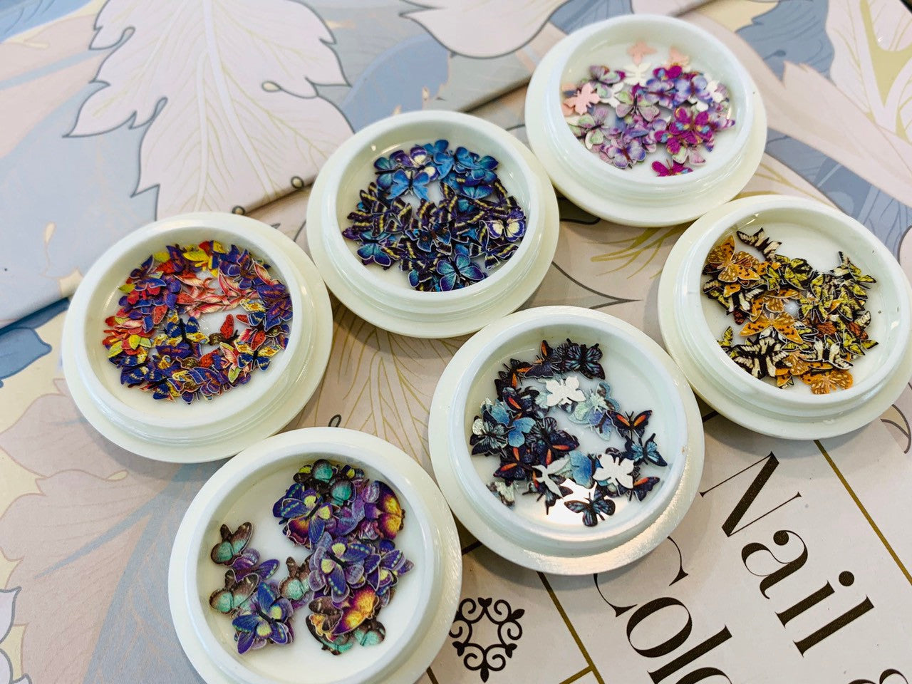 Flowers & Butterfly Mix Nail Art Decal (set of 6) Na024