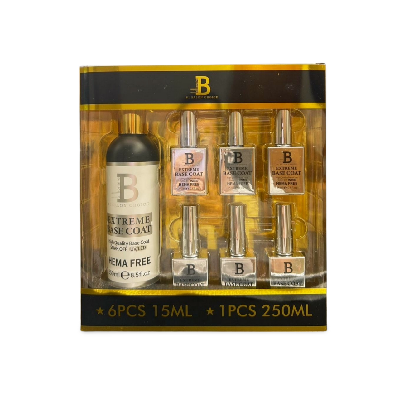 Billionaire Extreme Gel Base Coat HEMA FREE - Kit 8oz Free 6 0.5oz