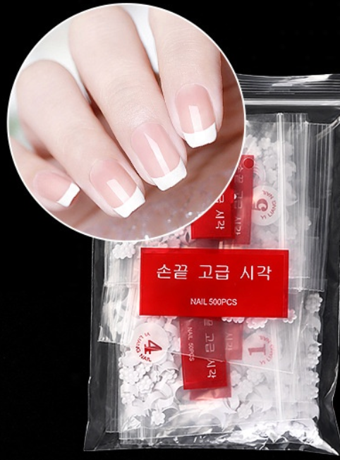 French Edge Nail Tips 10 Sizes ( Bag of 500pcs )