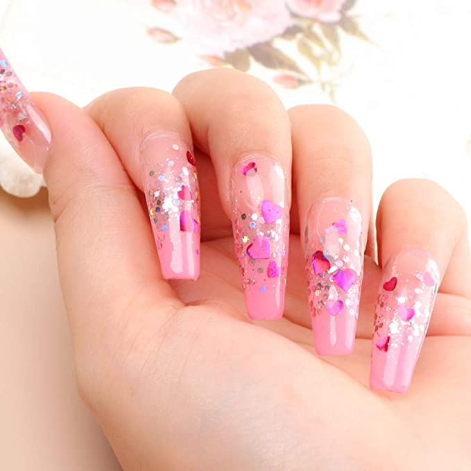 47# - Nail Sequin Heart (set of 12)