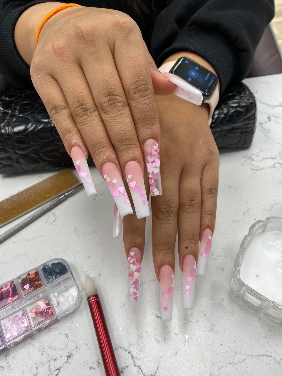 47# - Nail Sequin Heart (set of 12)