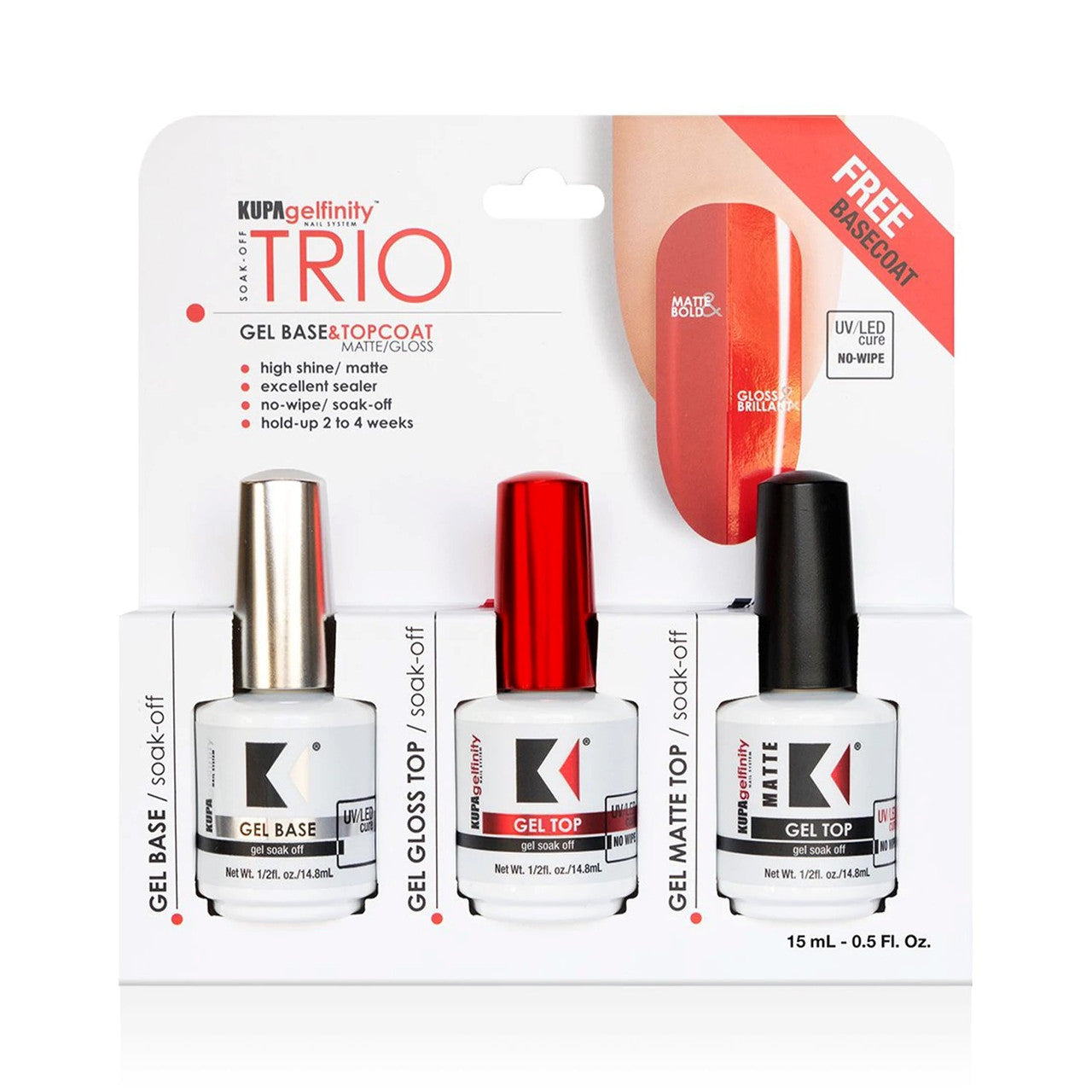 Kupa GelFinity Base Coat Refill (8oz) + Free 3 Bottle 0.5oz