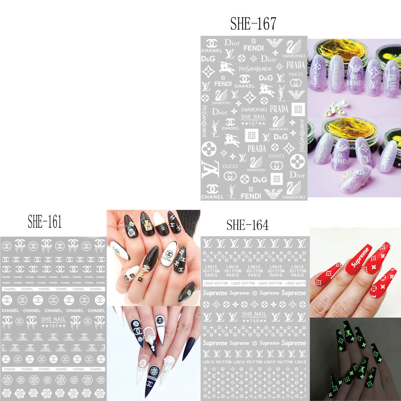 Nail Sticker Brand Name Glow Color