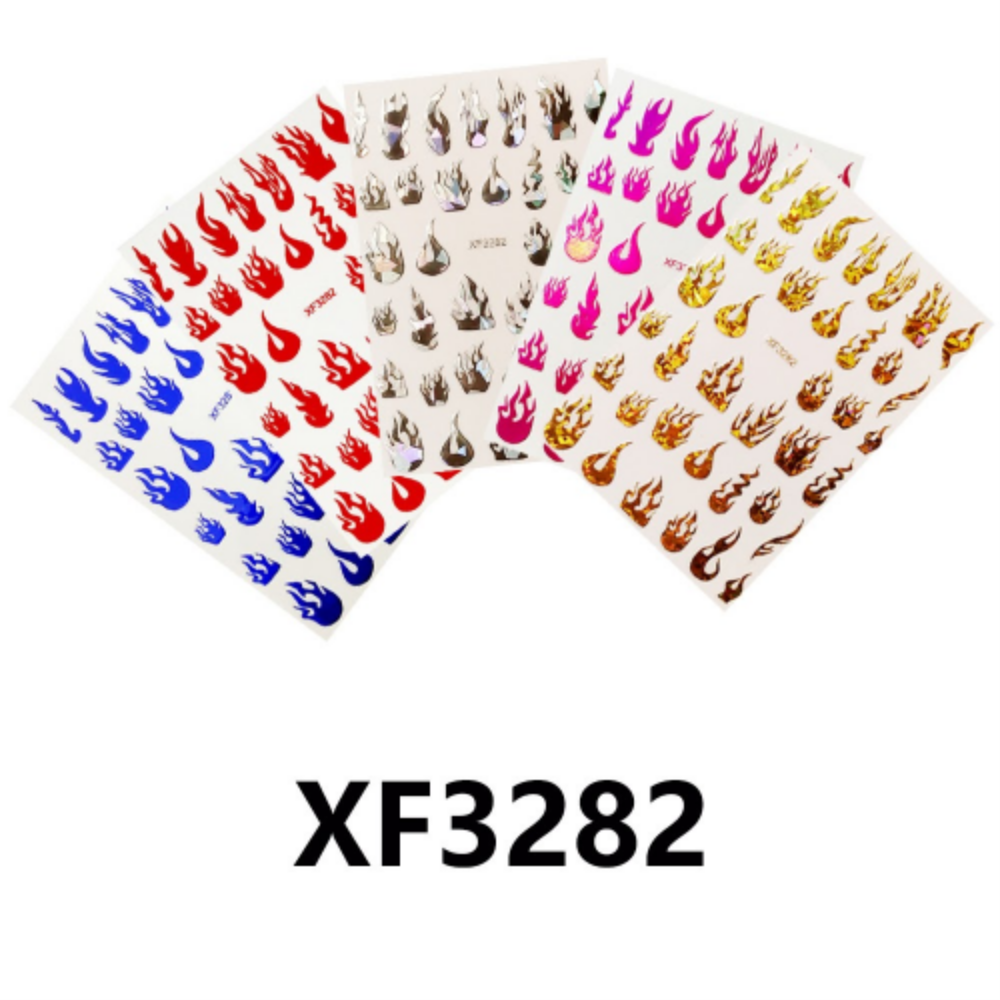 3D Flame Nail Sticker ( Set of 5) XF3282