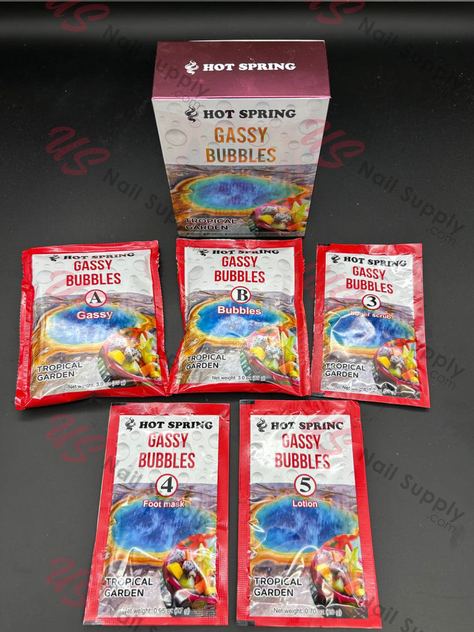 HOT SPRING Gassy Bubble 5in1 Tropical Garden  + Free Pedicure Liner