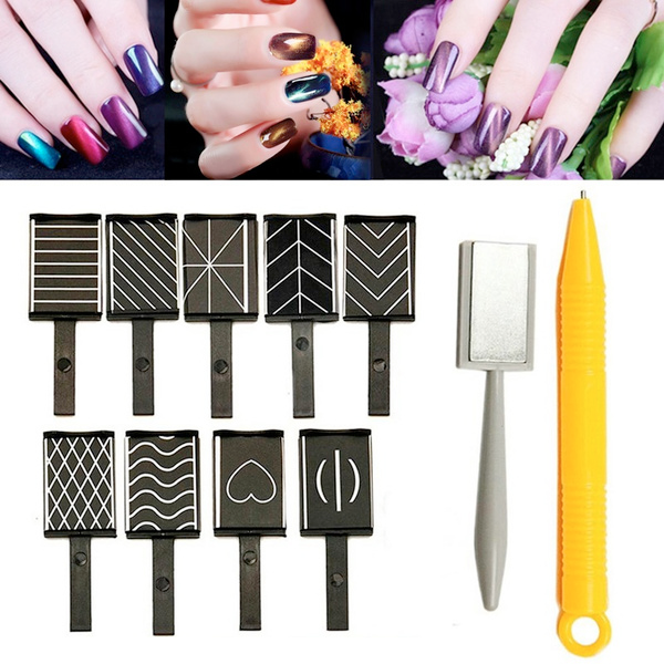 11 Pcs Magnet Plate Sticks for Cat Eye Nail Polish