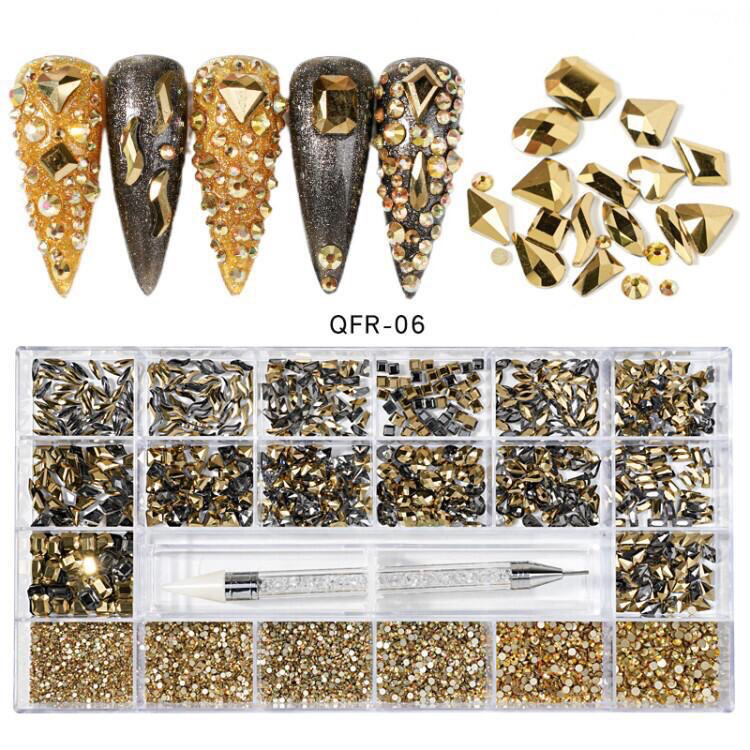Rhinestone Kit With Dotting Tool - Gold