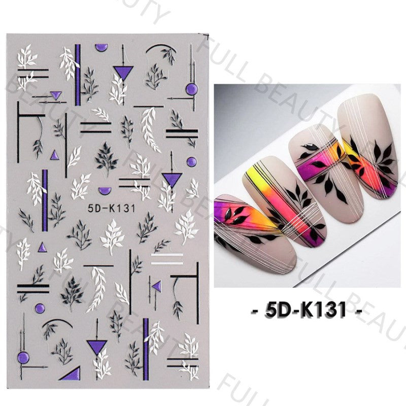 5D Embossed Nail Stickers - 5D-130 to 5D-140
