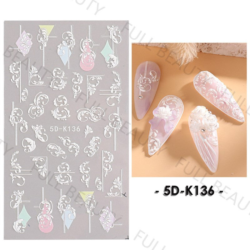 5D Embossed Nail Stickers - 5D-130 to 5D-140