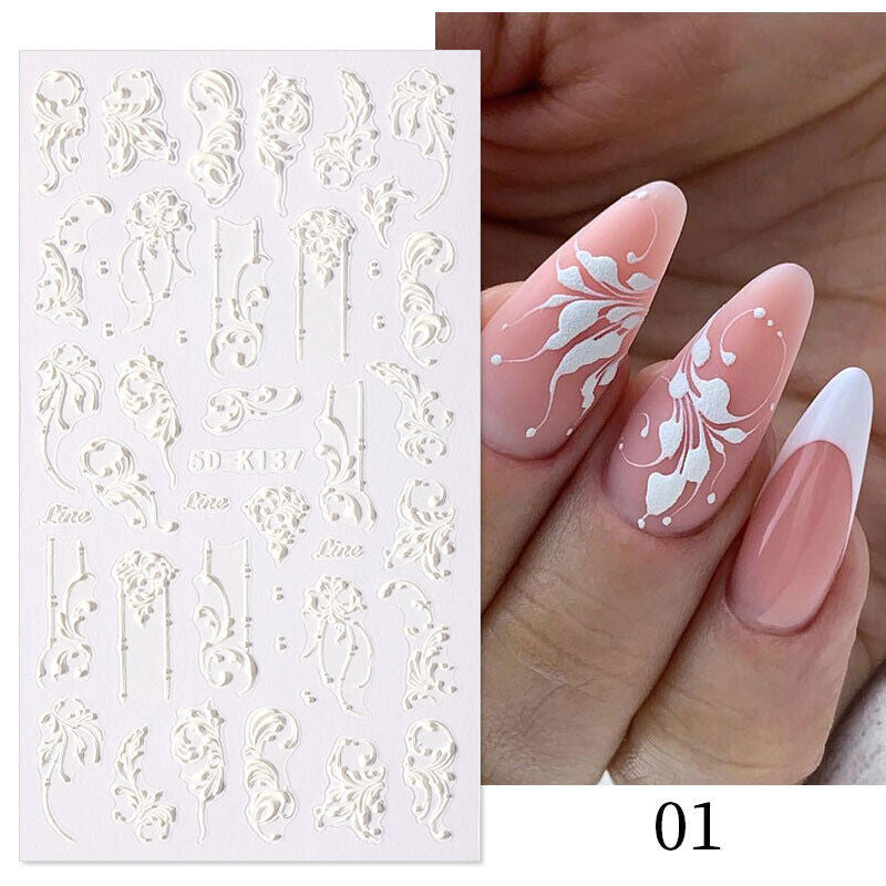 5D Embossed Nail Stickers - 5D-130 to 5D-140