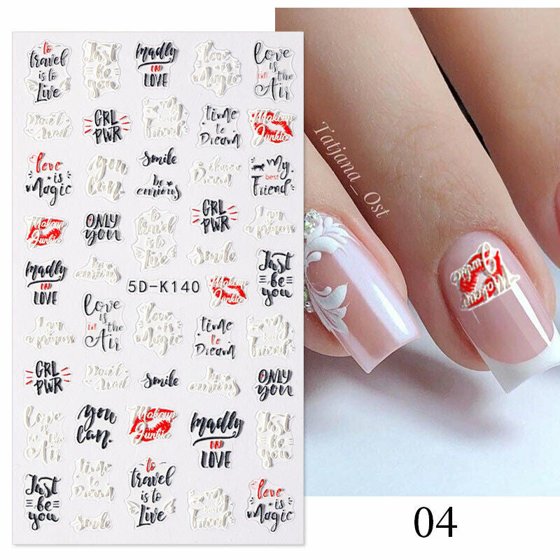 5D Embossed Nail Stickers - 5D-141 to 5D-150