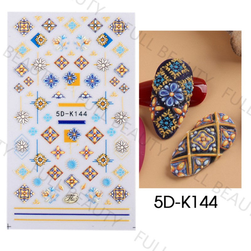 5D Embossed Nail Stickers - 5D-141 to 5D-150
