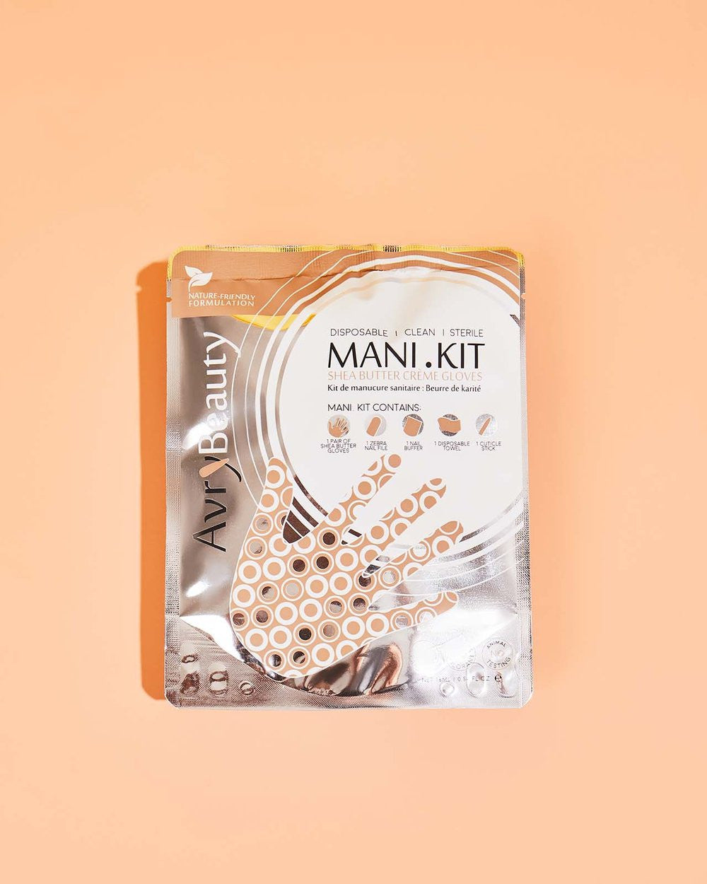 Avry All-In-One Disposable MANI Kit with Shea Butter Gloves