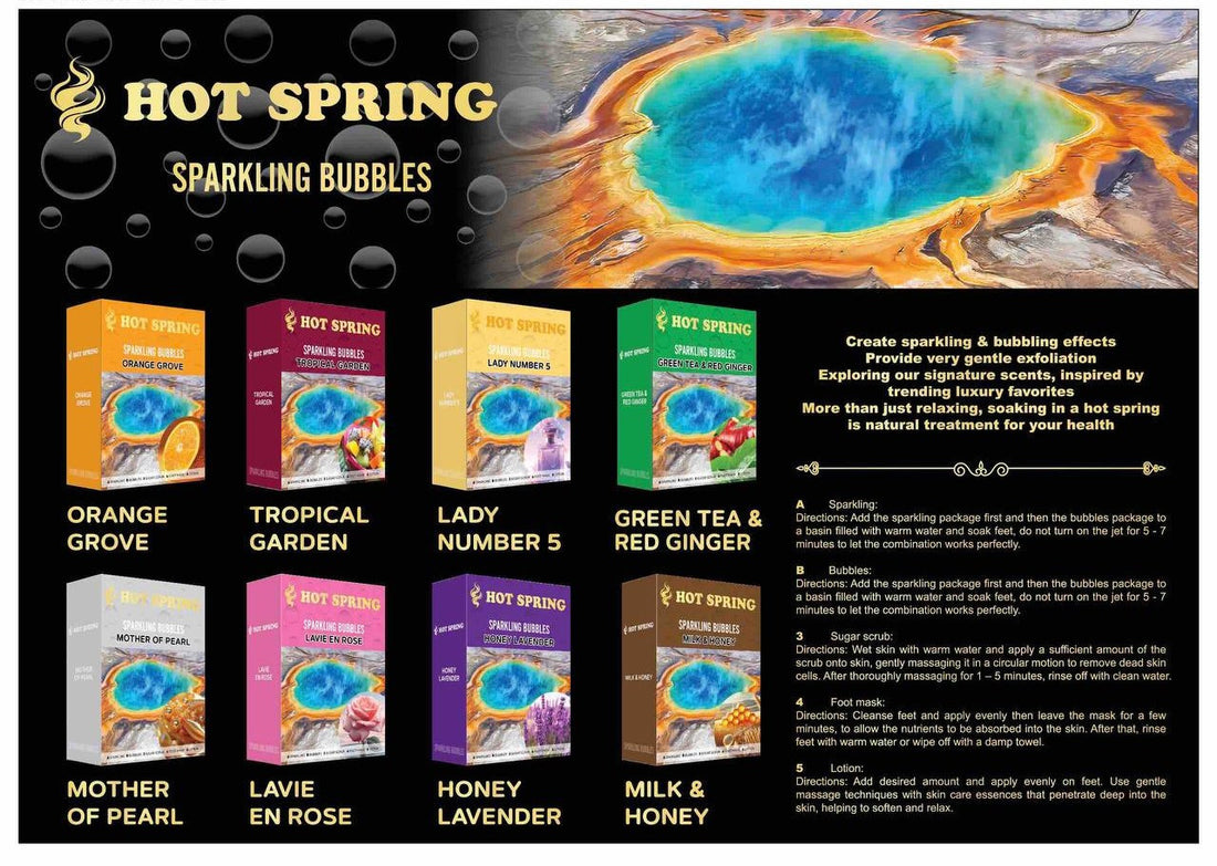 HOT SPRING Gassy Bubble 5in1 (Case of 40)+ Free Massage Candle 6oz