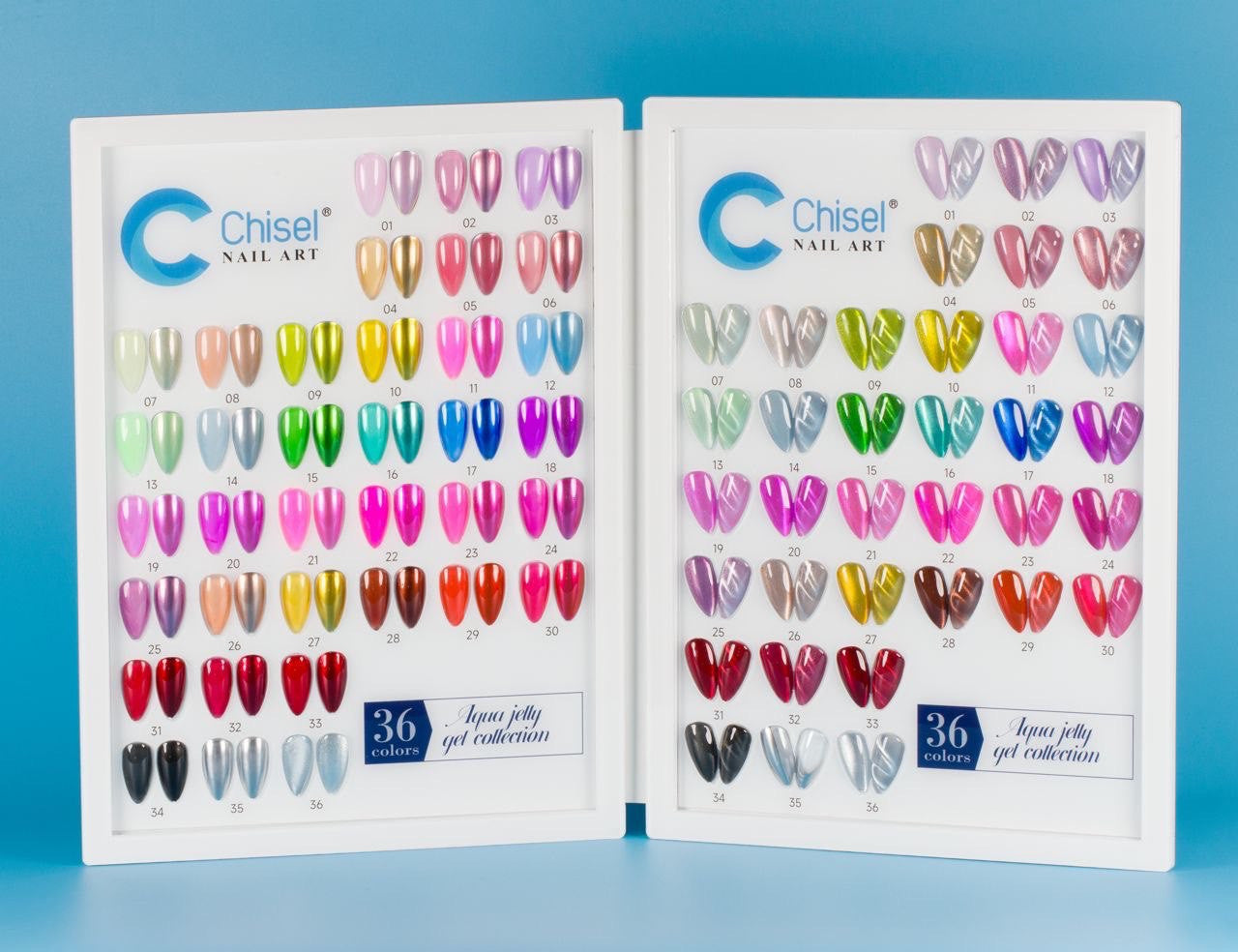 Chisel Aqua Jelly Gel 36 Colors Free extra 1 Set Chisel Black Diamond Top Base