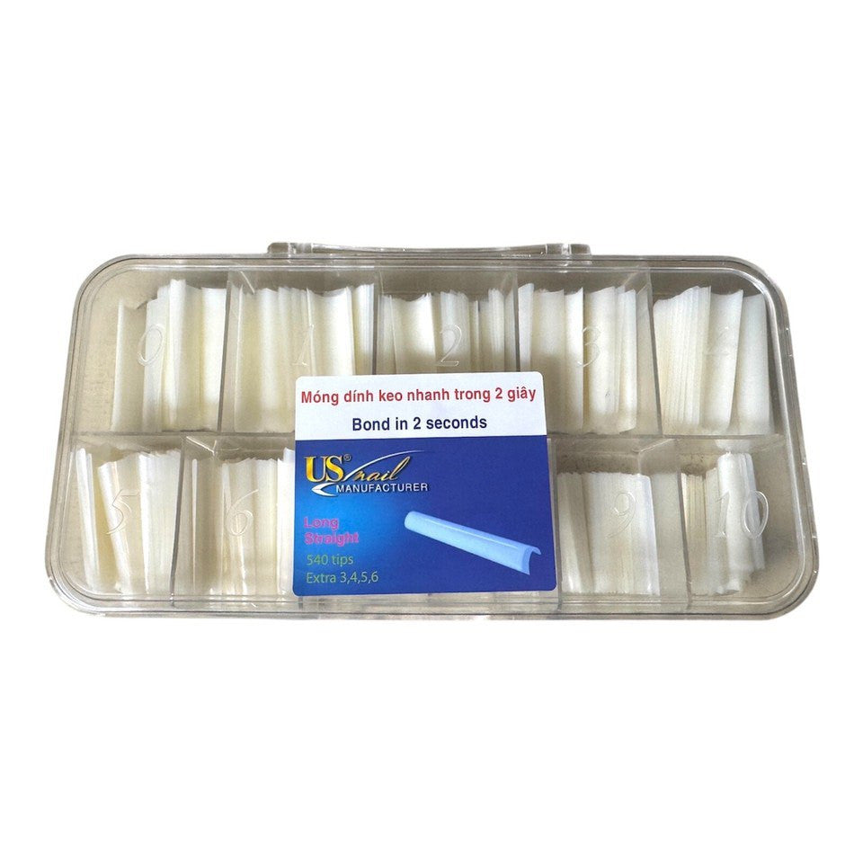 USN - LONG STRAIGHT NATURAL NAIL TIP 540 /BOX