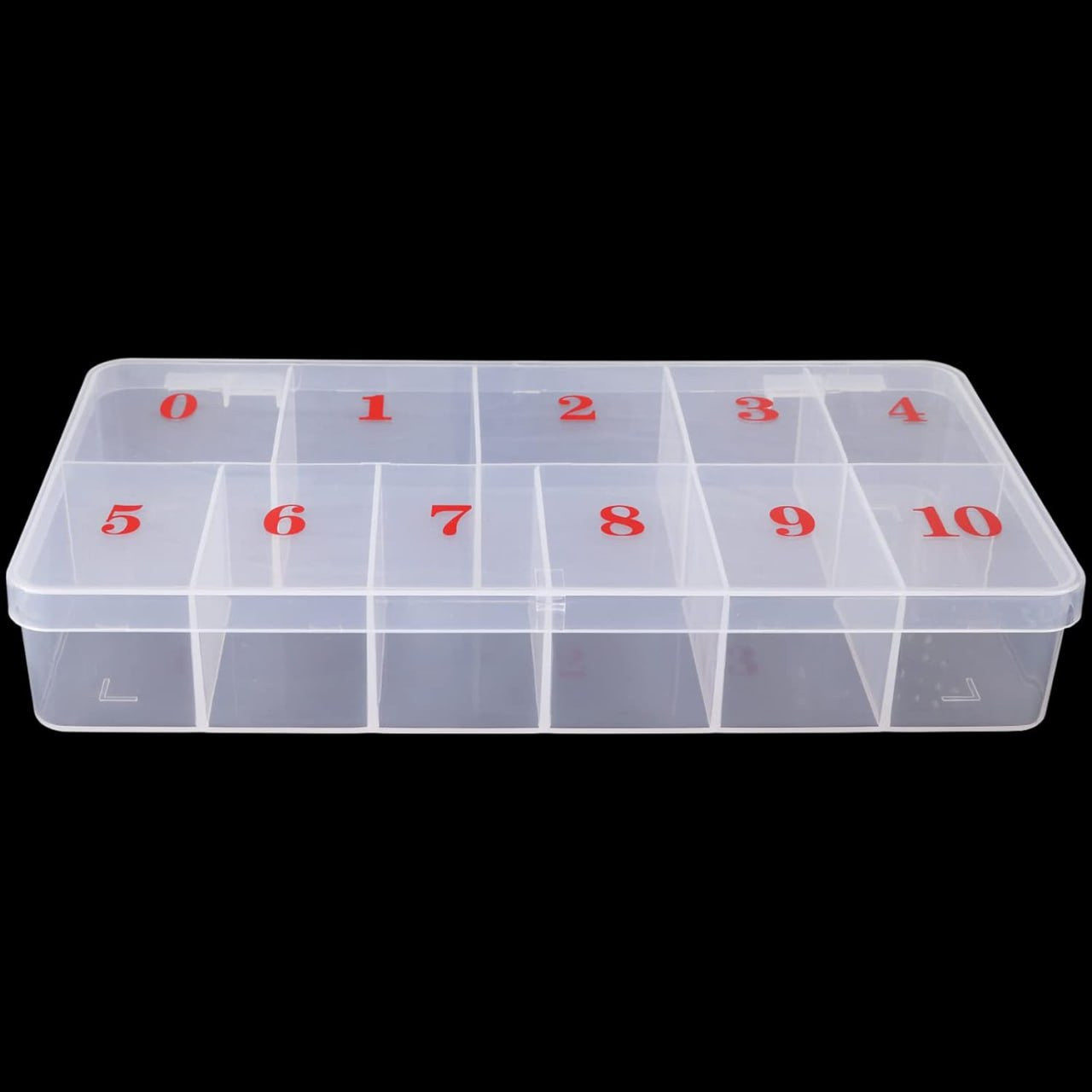 11-SLOT PLASTIC LARGE NAIL TIP BOX