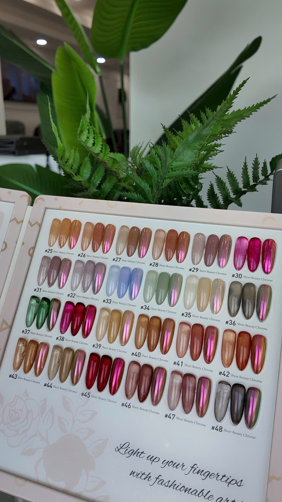 Qéline21 Sheer Beauty Chrome Gel 48 Colors + Free 5 Set Gel Top Base + 2 Chrome Powder